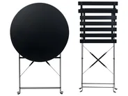 Bistro Set Folding FIORI Metal Black_879135