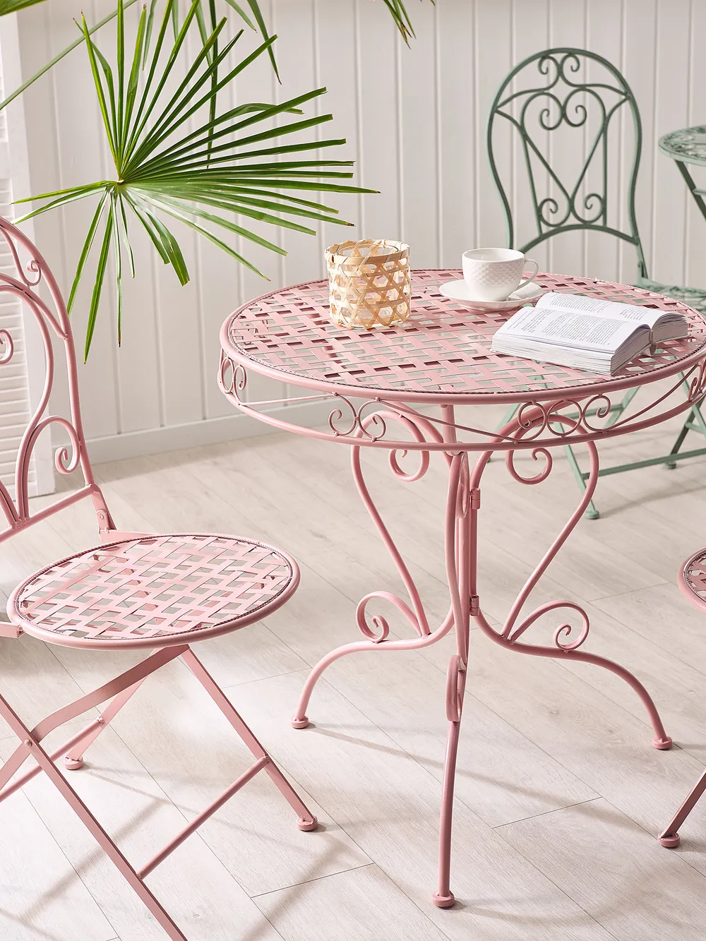 Bistro Table ALBINIA 70 cm 70 cm Metal Pink_780784