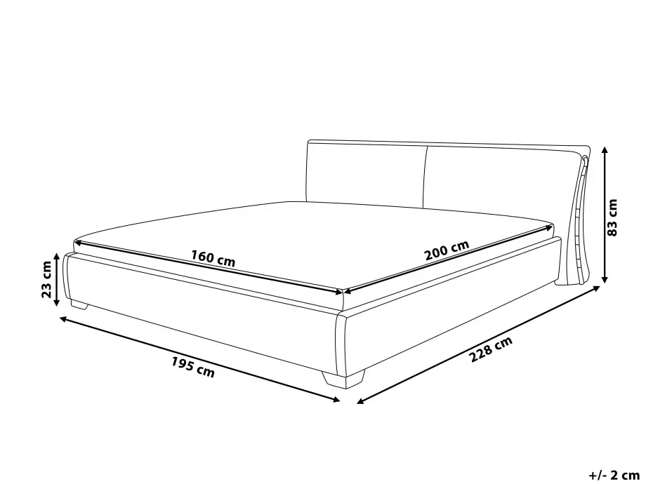 Bed Fabric PARIS 160 x 200 cm (EU King Size) Grey_673848