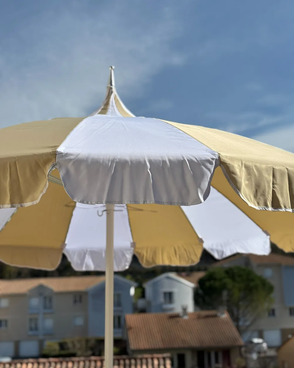Parasoll 245 cm MINOA Vit/ Beige_977959