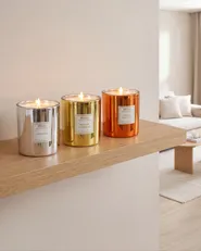 Set of 3 Scented Candles METALLIC GLAMOUR 9 cm Multicolour_874420