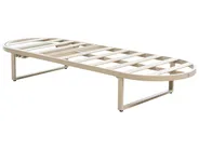 Sun Lounger with Cushion RONCOLO Metal Beige_1117412