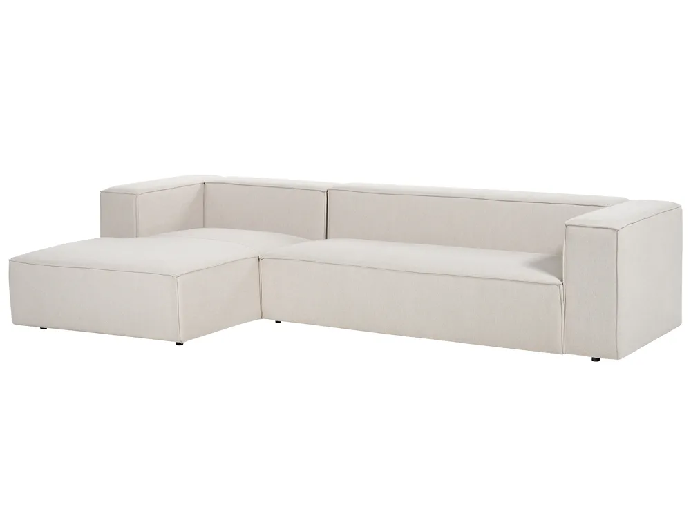 Corner Sofa 3 Seater VERNON Fabric Light Beige Right Hand_887796