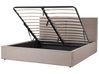 Ottoman Bed MOISSAC Fabric Taupe 180 x 200 cm (EU Super King)