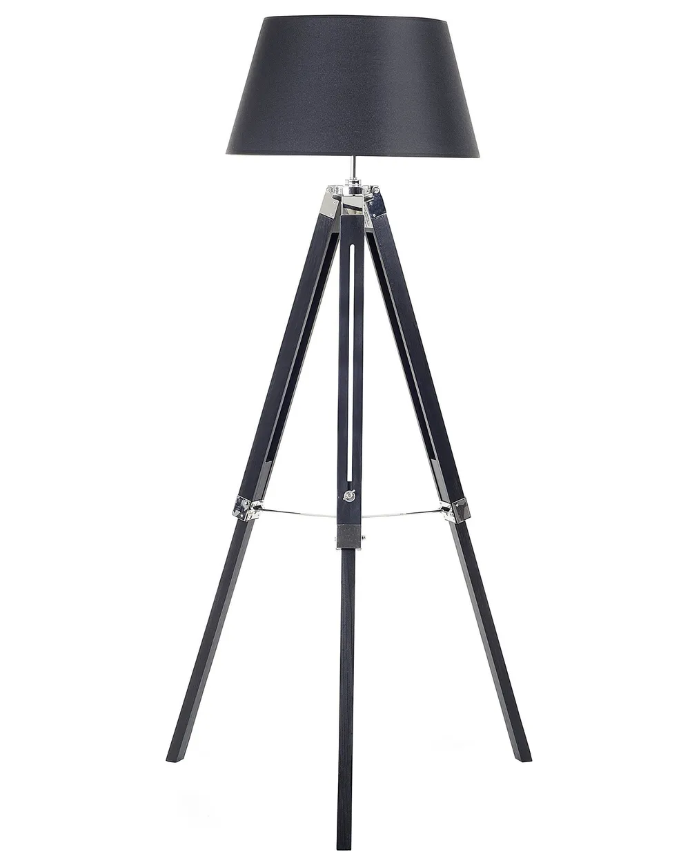 Floor Lamp MADEIRA Pine Wood Black