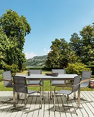Set of 6 Garden Chairs COSOLETO Stainless Steel Grey_1172180