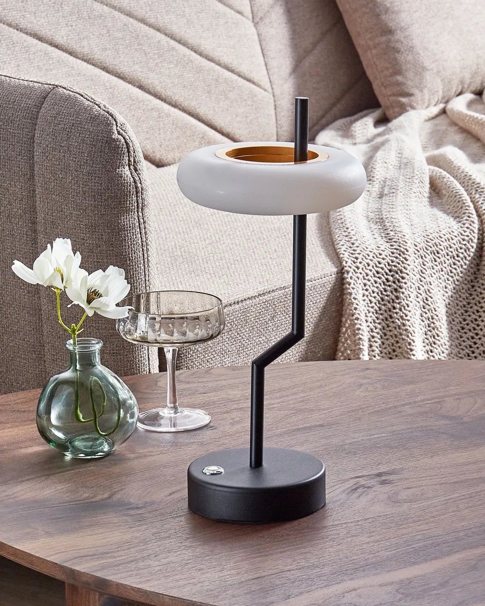 Wireless LED Table Lamp ALVIELA with Dimmer Metal Black_940344