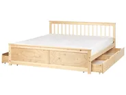 Bed with 4 Drawers OLENDON Pine Wood Light Brown 180 x 200 cm (EU Super King)_954963