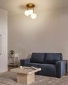 3 Light Pendant Lamp RIANA Glass Metal Brass