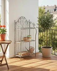 Shelving Unit VISANO 59 cm 123 cm Metal Grey_1029390