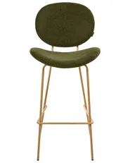 Set of 2 Bar Chairs LUANA Boucle Dark Green_1026949