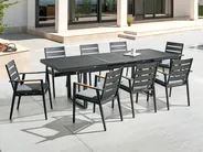 Extending Garden Dining Table VALCANETTO 180/240 cm 90 cm Metal Black_842919