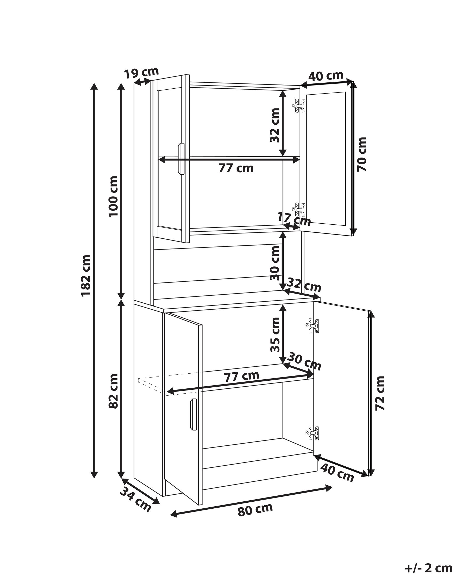 Glass Display Cabinet CYGNET 80 cm White_996262