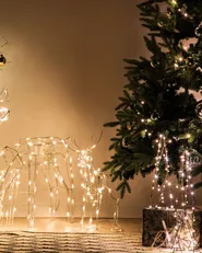 Joulukoristesetti 2 kpl LED-valo NEIDEN 52/38 cm Joulukuusi Hopea_829654