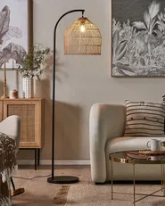 Floor Lamp BERNICA Rattan Natural_827259