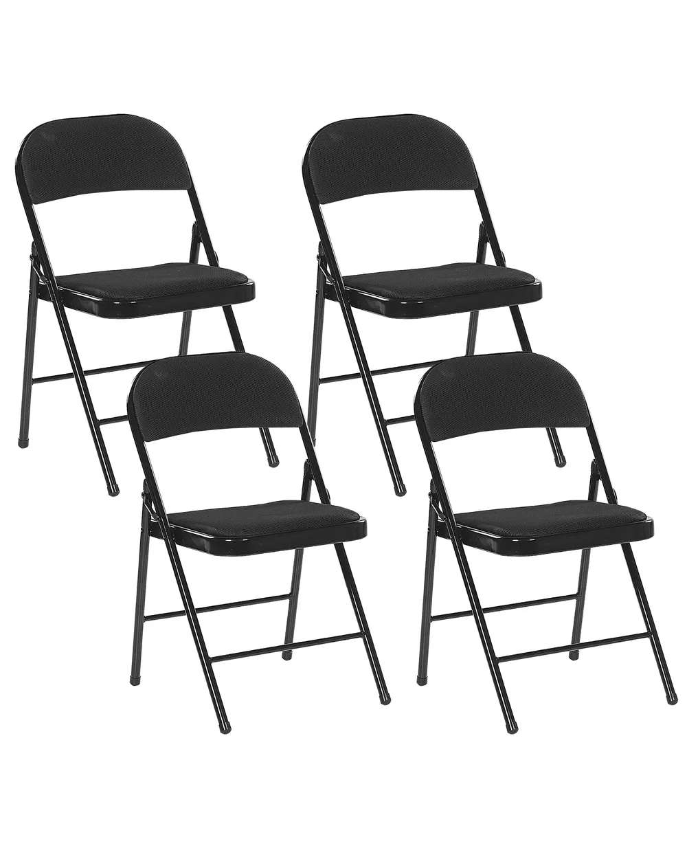 Set of 4 Folding Chairs SPARKS Metal Black