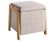 Storage Pouffe EDLAND Fabric 45 cm Beige_1038227