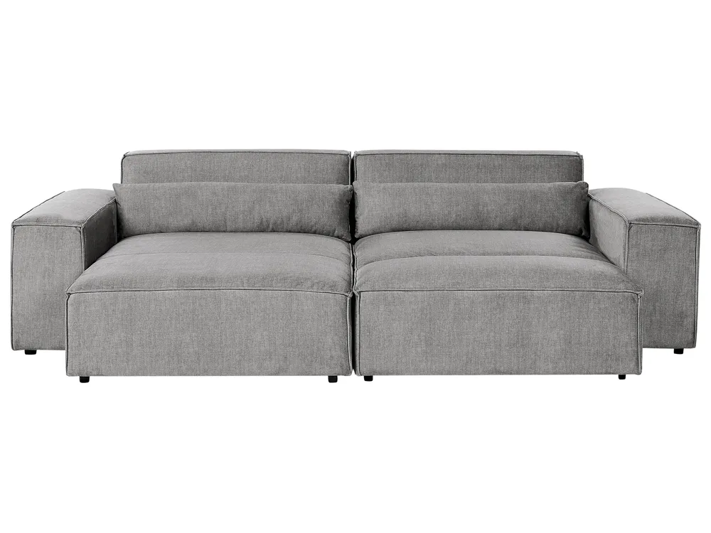 Modular Corner Sofa 3 Seater HELLNAR with Ottoman Fabric Grey Right Hand_962463