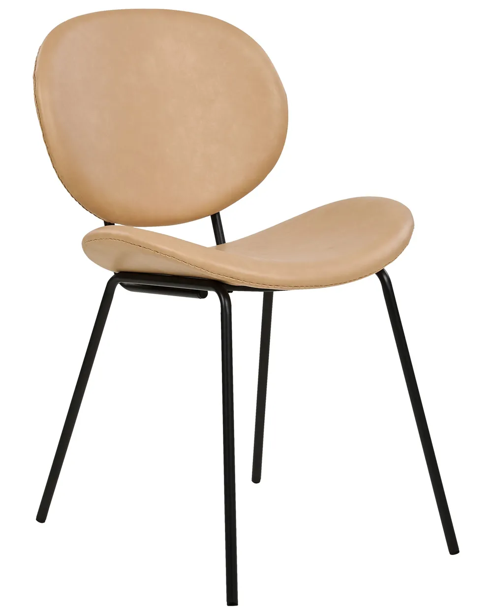 Set of 2 Dining Chairs LUANA Faux Leather Sand Beige_873656