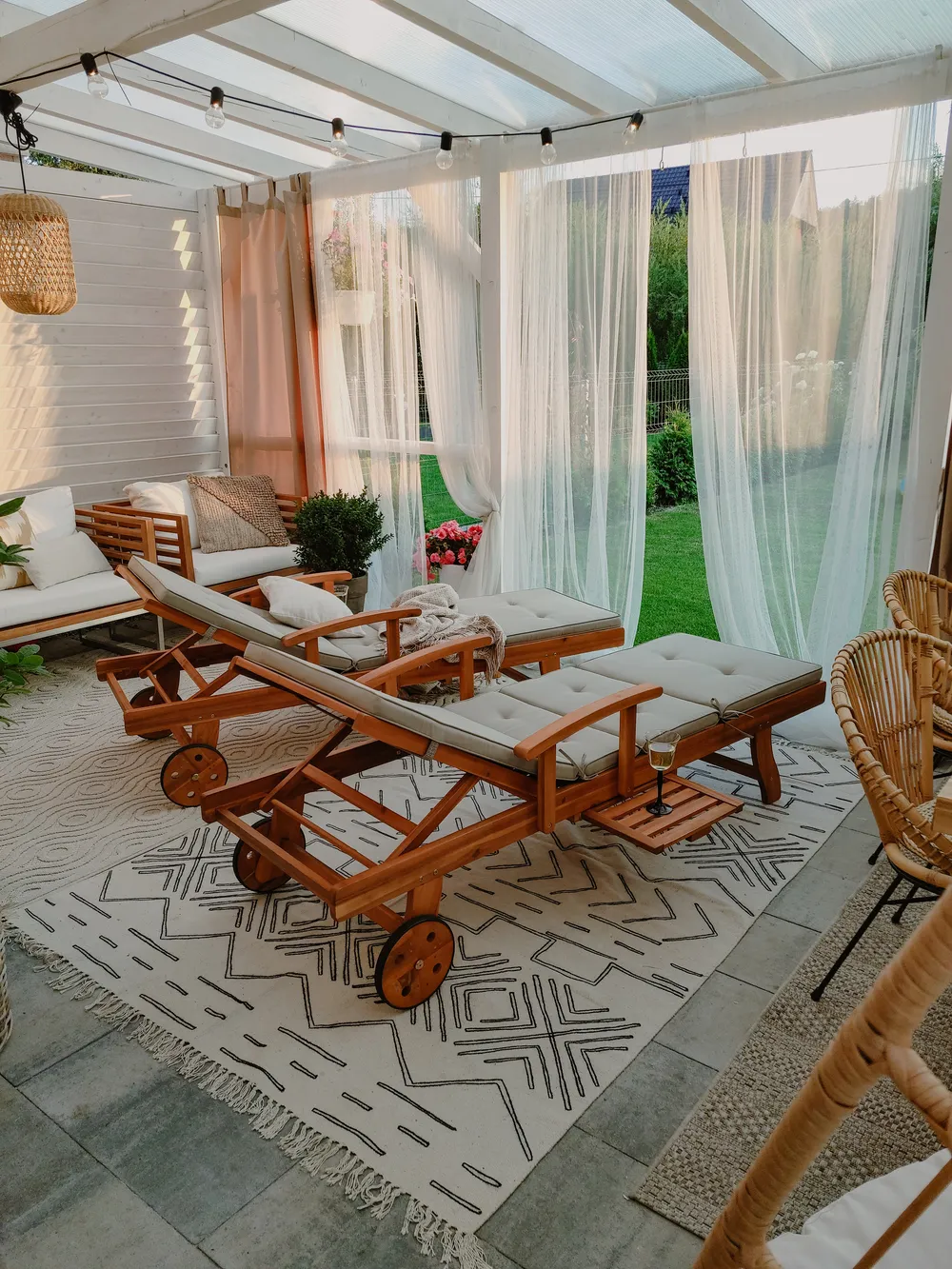 Sun Lounger JAVA Reclining Acacia Wood Light Brown_831743