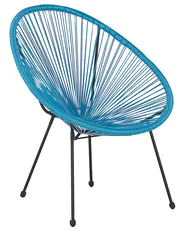 Set of 2 Garden Chairs ACAPULCO II PE Rattan Blue_813792