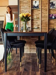 Dining Table CEDAR Dark Walnut 135 cm 80 cm_828363