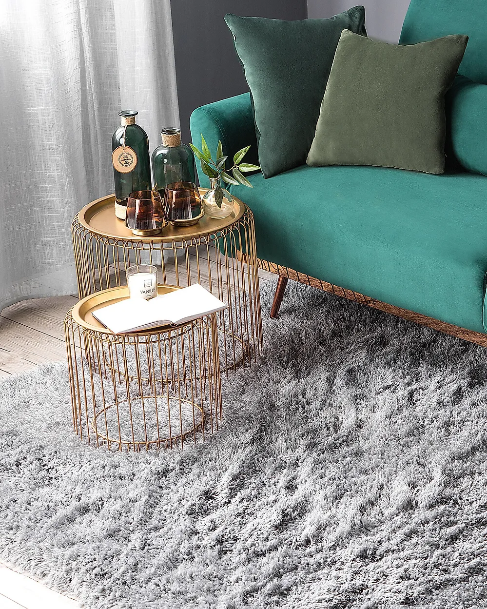 Shaggy Rug CIDE Light Grey 140 x 200 cm_1182891