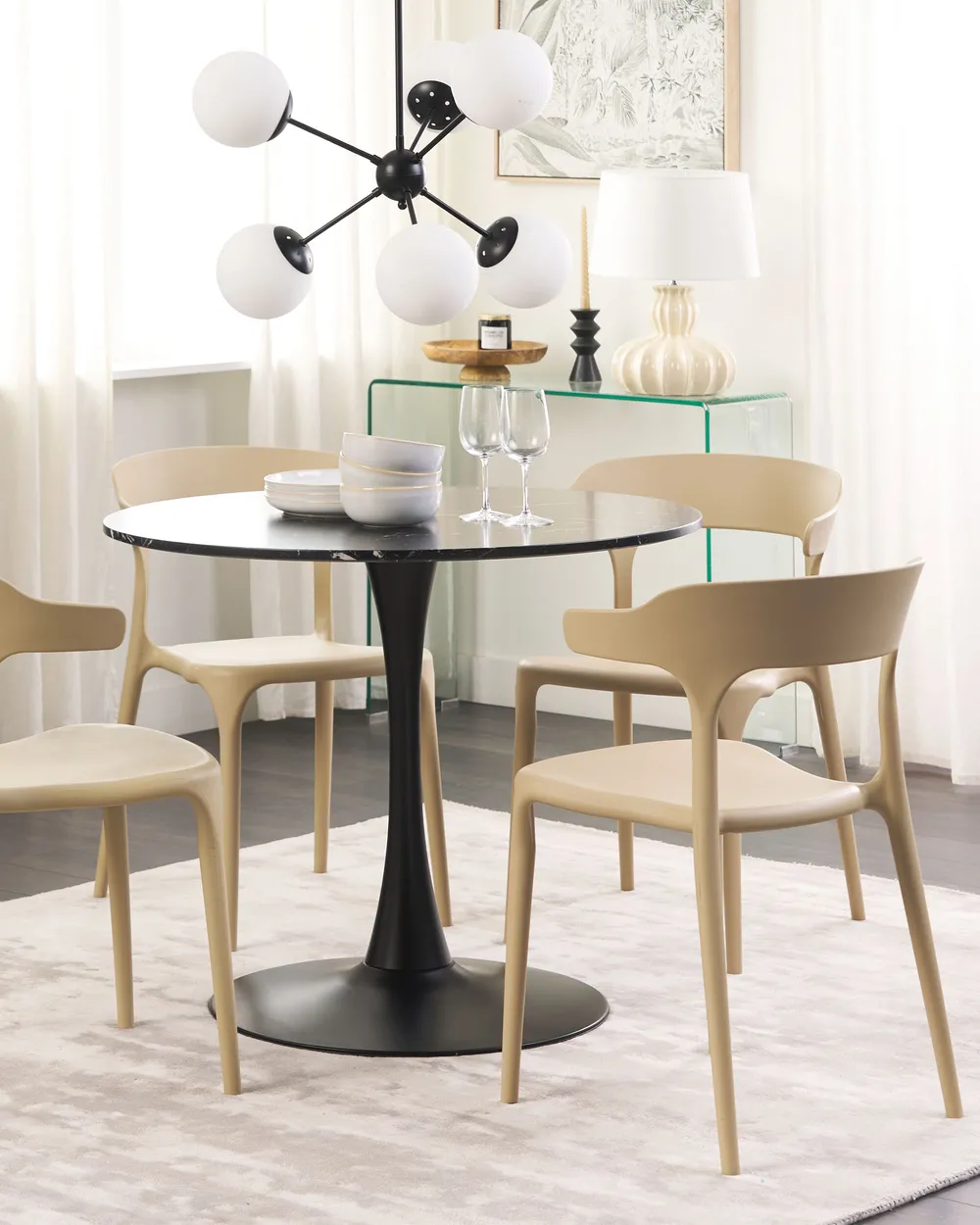 Set of 4 Garden Chairs GUBBIO Beige_844322