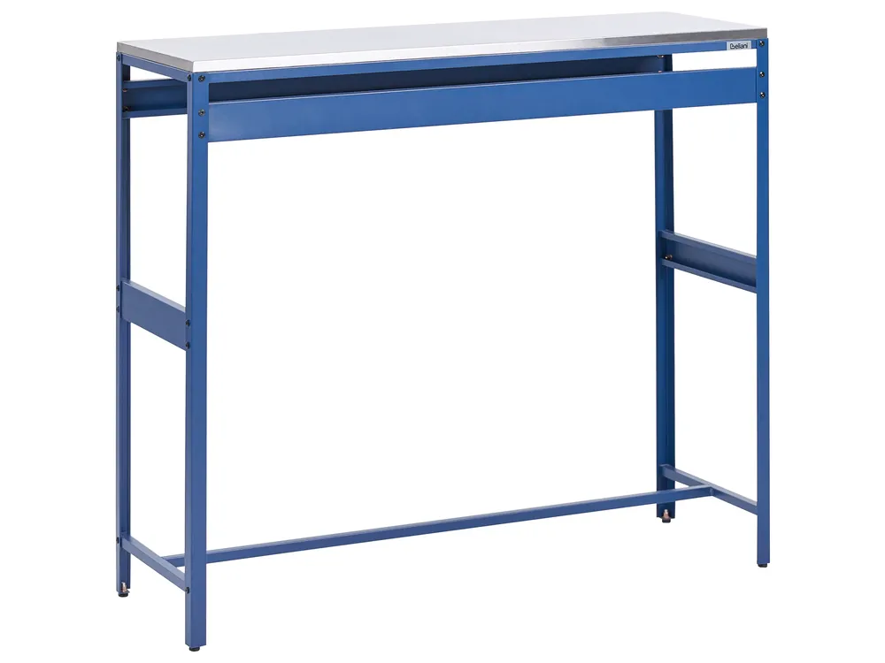 2 Piece Outdoor Kitchen Set with Bar Table MAENZA Blue Metal_1044904