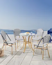 Set of 4 Garden Chairs RIFREDDO PE Rattan Black/ White_798674