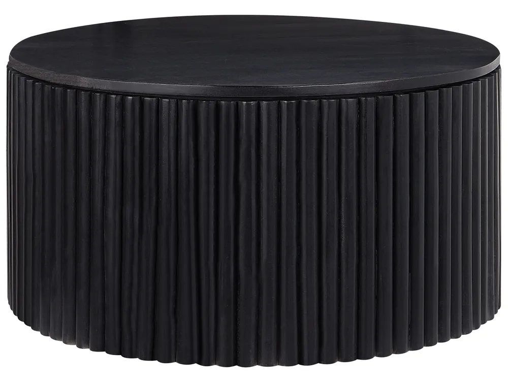 Coffee Table KIRKWOOD with Storage Mango Wood Black