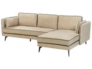 Corner Sofa 3 Seater ALTAN Velvet Beige Left Hand_878489