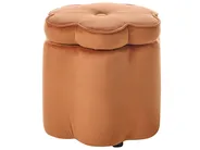 Kids Storage Pouffe FLOWER Flower Velvet Orange_1081983
