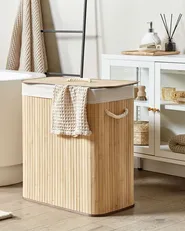 Laundry Basket KANDY Bamboo Light Brown 100 L_849116