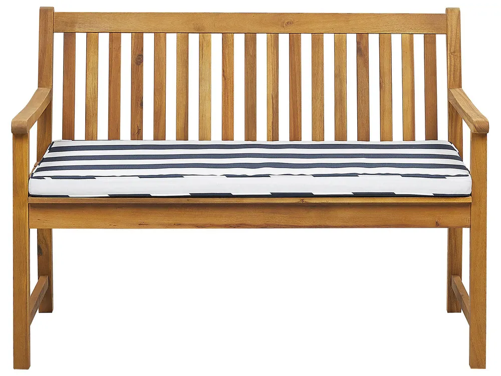 Garden Bench with Cushion VIVARA 120 cm Certified Acacia Wood Navy Blue