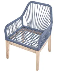 Set of 2 Garden Chairs with Cushions OLBIA Navy Blue_1073602