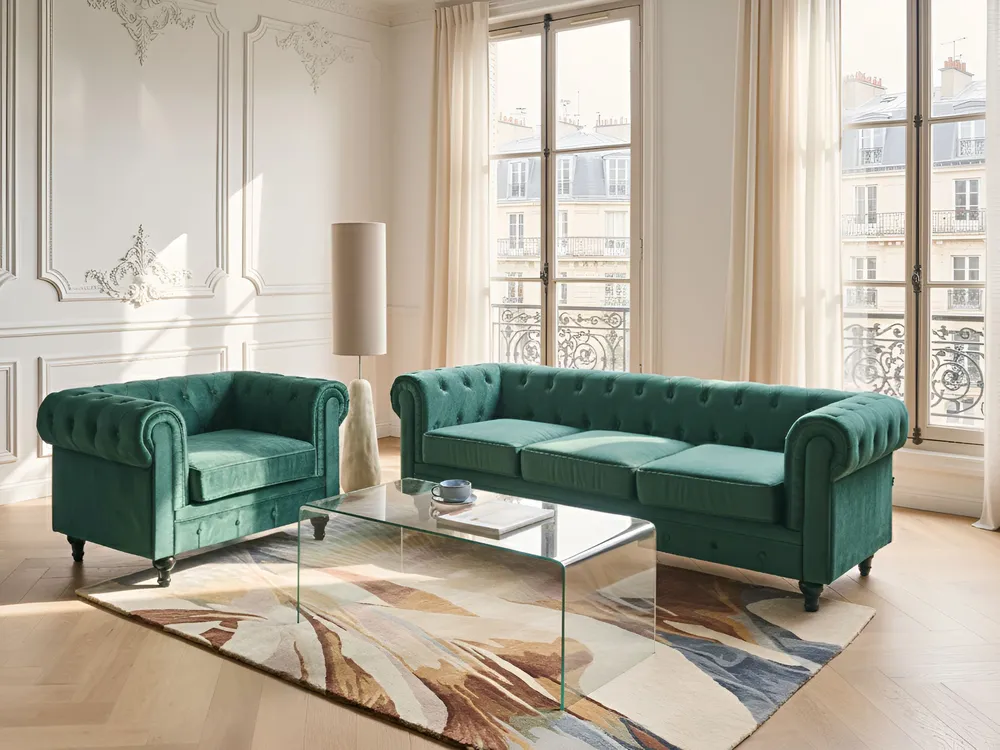 Armchair CHESTERFIELD Velvet Emerald Green_1038753