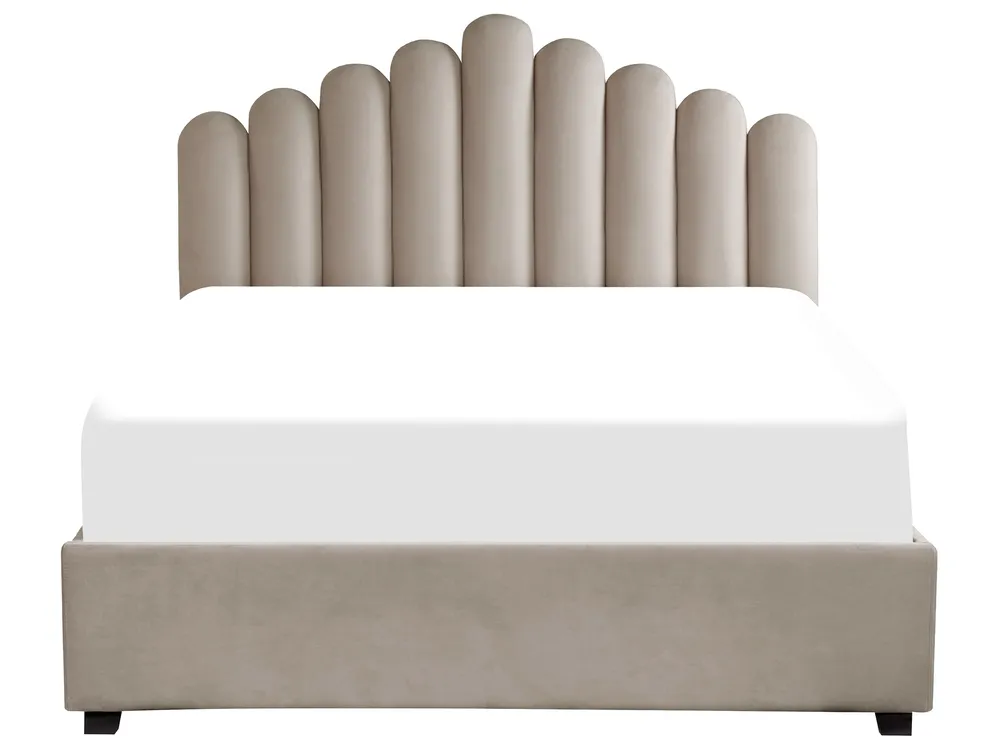 Säng med förvaring VINCENNES Sammet Taupe 160 x 200 cm_837313