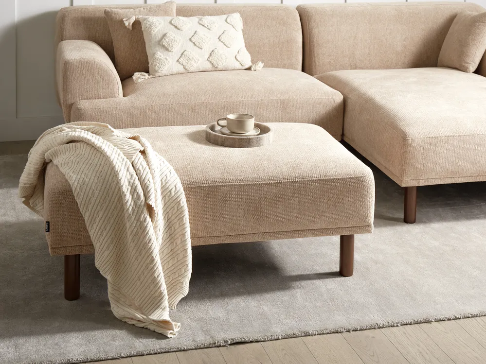 Ottoman HOLT Fabric Beige
