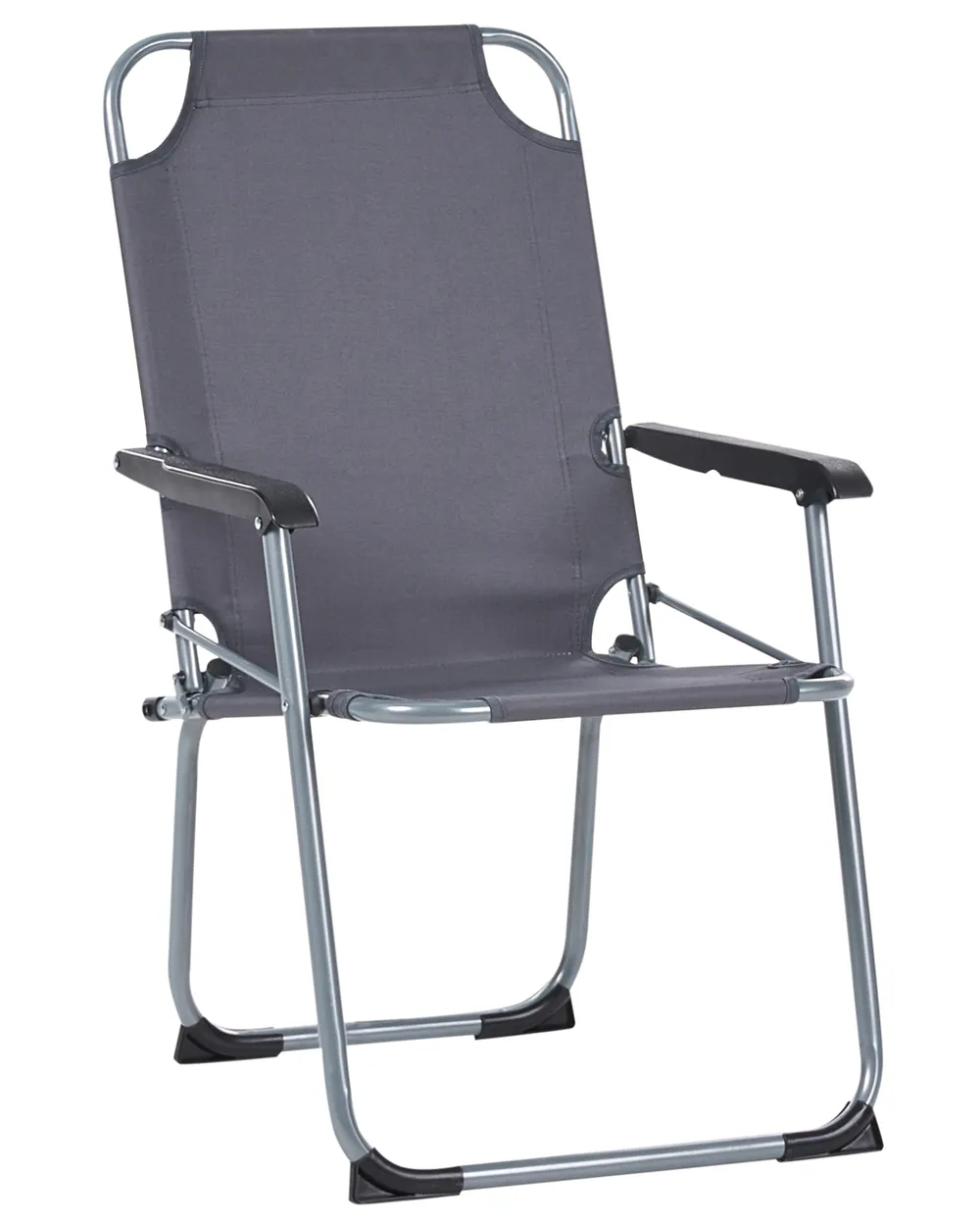 Set of 4 Garden Chairs GALATSI Folding Metal Grey_1030540