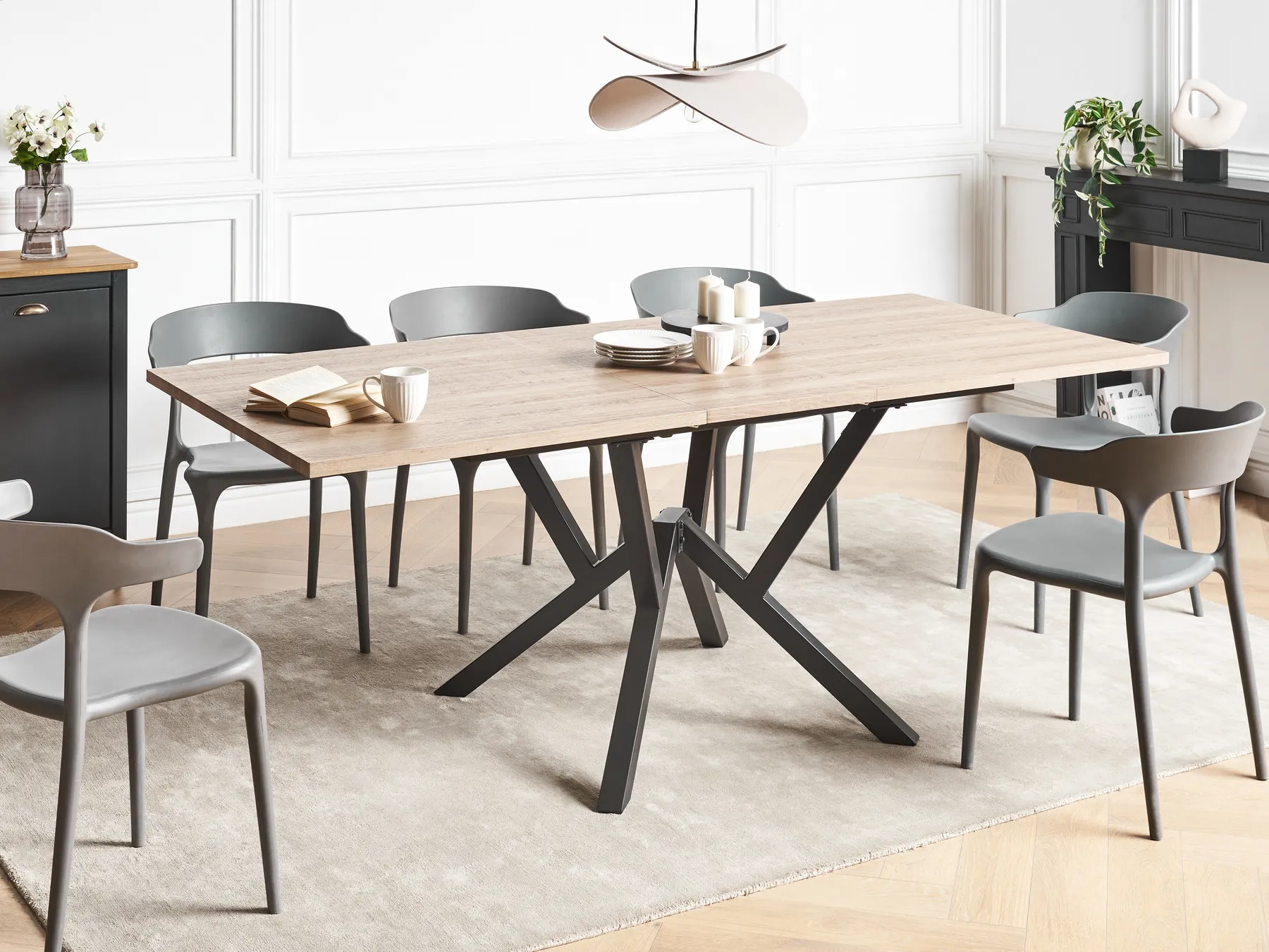 Extending Dining Table ANSELL Light Brown 160/200 cm 90 cm_975537