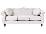 Sofa 3 Seater SKIEN Velvet Light Beige_1170448