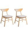 Set of 2 Dining Chairs HOPKINS Wood Light Brown