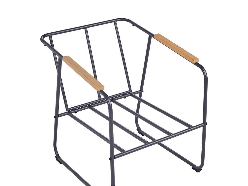 Garden Lounge Set with Table 4 Seater VEZZANA Metal Light Beige_931097