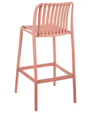 Set of 2 Bar Chairs ARICCIA 2 in 1 Synthetic Material Light Red_1001772