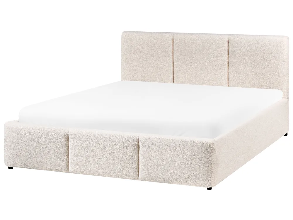 Säng med förvaring BOUSSE Bouclé Off-White 140 x 200 cm_980047