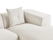 Corner Sofa 3 Seater DOLVA Corduroy Off-White Left Hand_863077