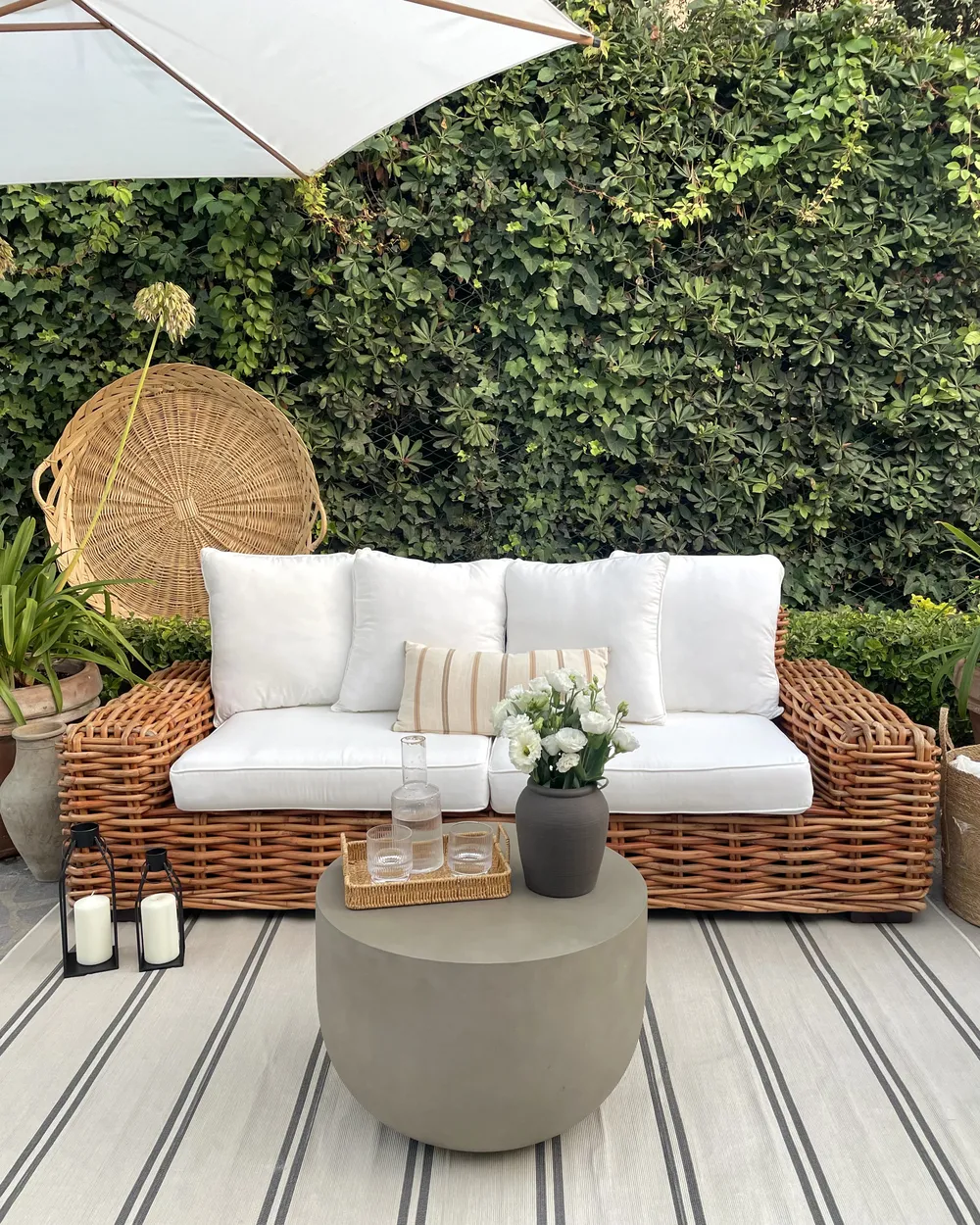 Garden Sofa 3 Seater FORLI Rattan Natural_940506