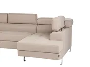 Corner Sofa 5 Seater NORREA Fabric Light Brown Left Hand_919483