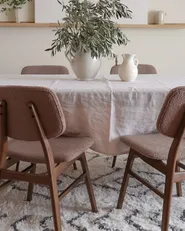 Set of 2 Dining Chairs ELAINE Boucle Dark Brown/ Taupe_969730